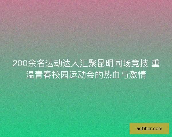 200余名运动达人汇聚昆明同场竞技 重温青春校园运动会的热血与激情