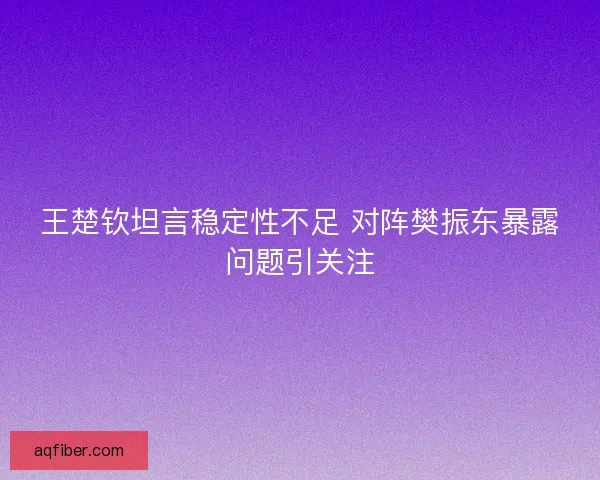 王楚钦坦言稳定性不足 对阵樊振东暴露问题引关注