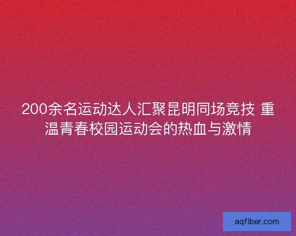 200余名运动达人汇聚昆明同场竞技 重温青春校园运动会的热血与激情